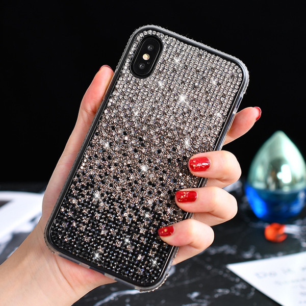TPU + Epoxy Flash Diamond Tri-Color Gradient Phone Protective Case