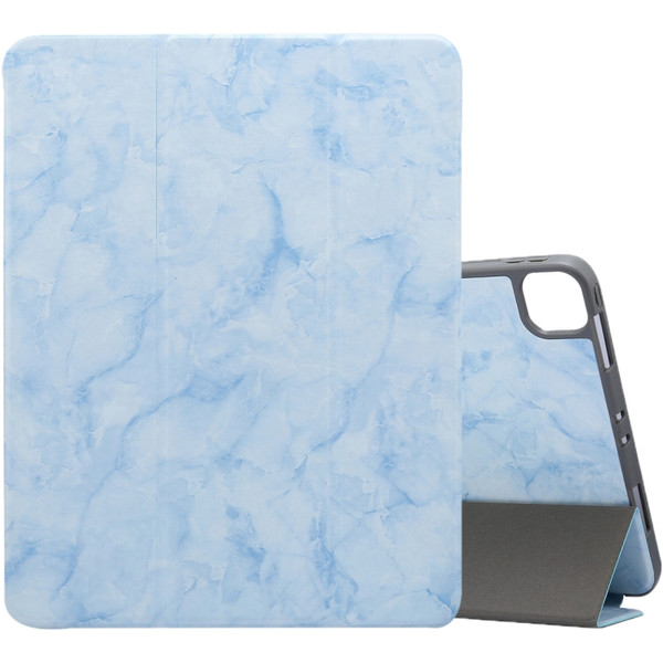 For iPad Pro 11 inch 2020 / 2018 Three-fold Marble Texture Protective Case with Pen Slot & Sleep / Screen Suction Function
