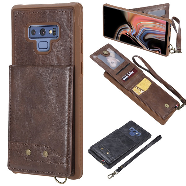 Vertical Flip Shockproof Leather Protective Case with Short Rope, Support Card Slots & Bracket & Photo Holder & Wallet Function