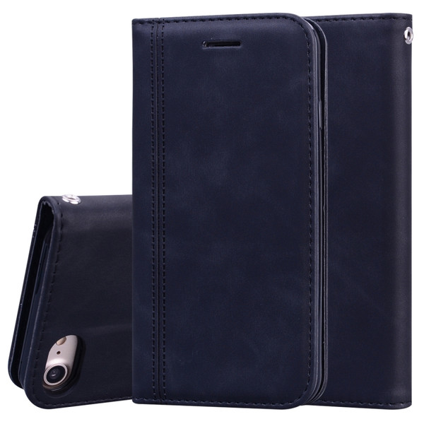 Frosted Business Magnetic Horizontal Flip PU Leather Case with Holder & Card Slot & Lanyard