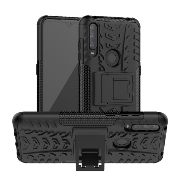 Tire Texture Shockproof TPU + PC Protective Case with Holder