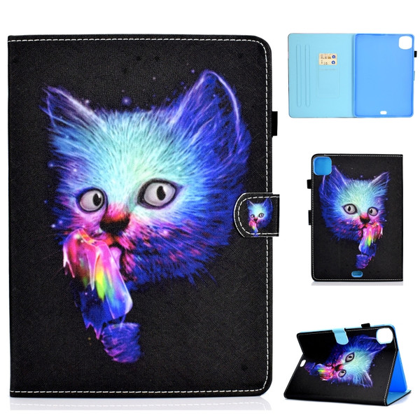 Colored Drawing Stitching Horizontal Flip Leather Case, with Holder & Card Slots & Sleep / Wake-up function