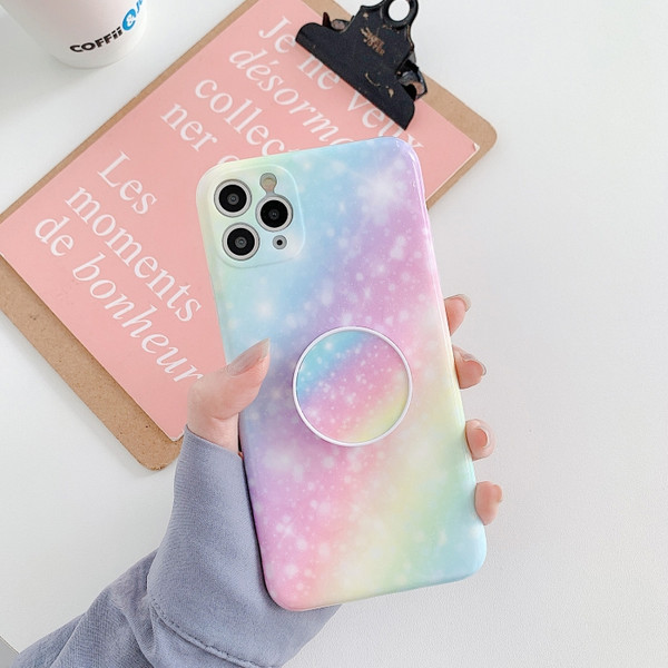 Shockproo Colorful Glitter Marble Protective Case with Folding Holder