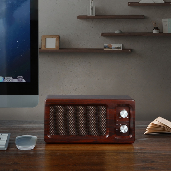 D60 Subwoofer Wooden Bluetooth 4.2 Speaker, Support TF Card & 3.5mm AUX & U Disk Play