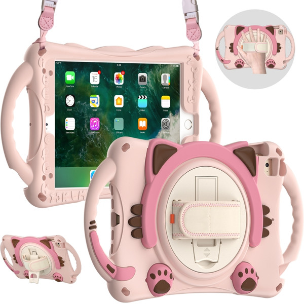 Cute Cat King Kids Shockproof EVA Protective Case with Holder & Shoulder Strap & Handle