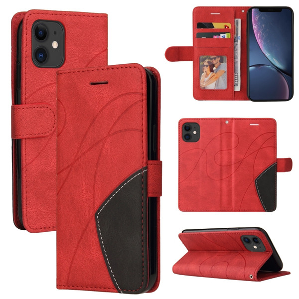 Dual-color Splicing Horizontal Flip PU Leather Case with Holder & Card Slots & Wallet