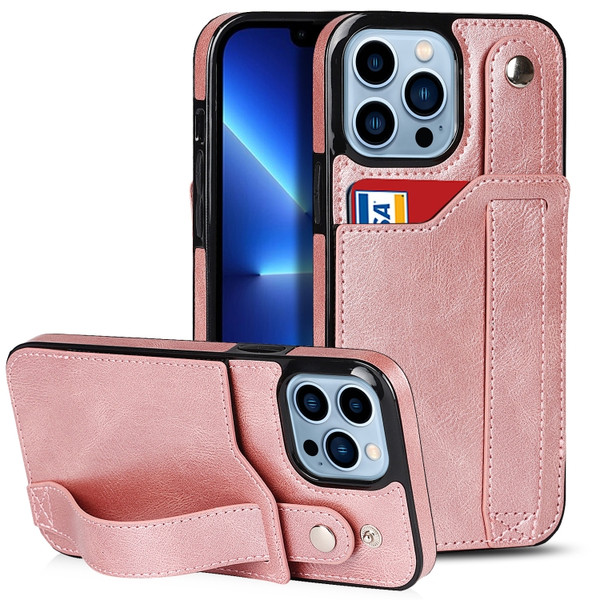 Crazy Horse Texture Shockproof TPU + PU Leather Case with Card Slot & Wrist Strap Holder