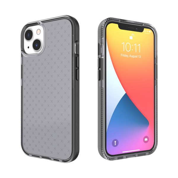 Grid Pattern Shockproof Transparent TPU Phone Case