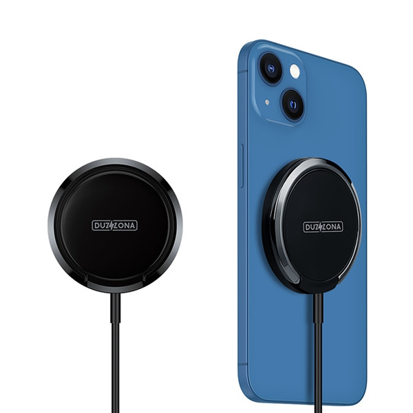 DUZZONA W1 15W Magnetic Wireless Charger with Ring Holder, Cable Length: 1.2m