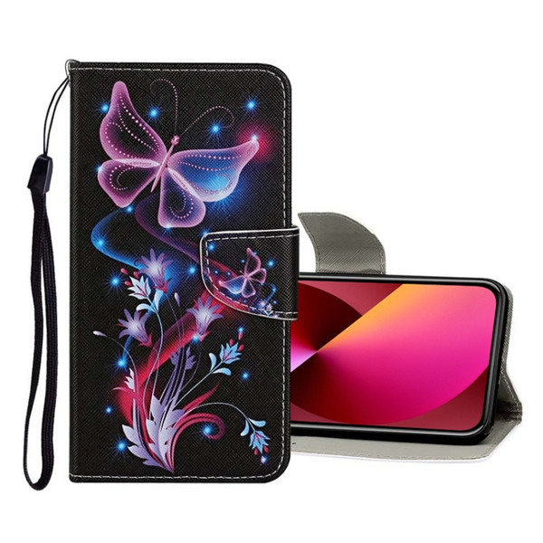 Colored Drawing Pattern Flip Leather Case