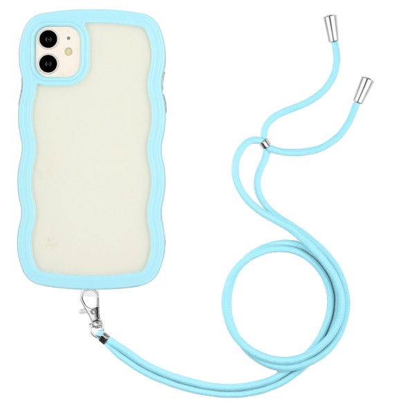 Lanyard Candy Color Wave TPU Clear PC Phone Case
