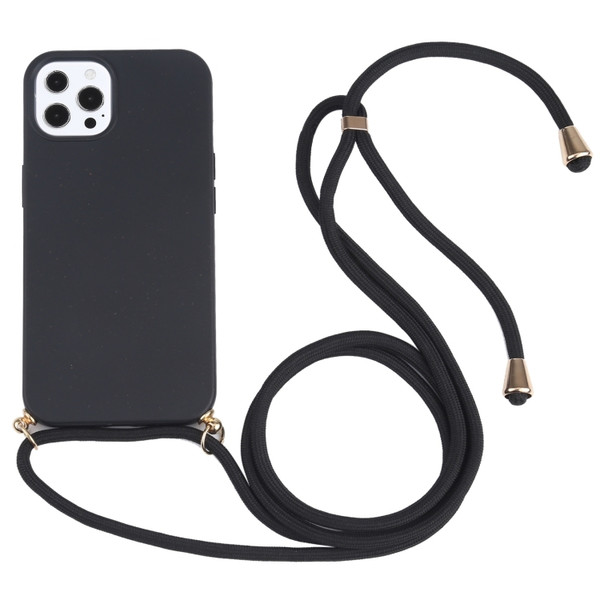 Wheat Straw Material + TPU Shockproof Phone Case with Neck Lanyard