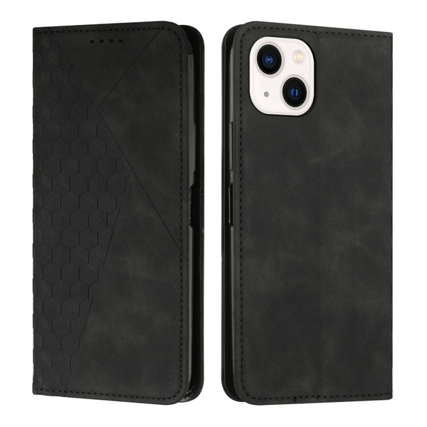 Diamond Pattern Splicing Skin Feel Magnetic Phone Case