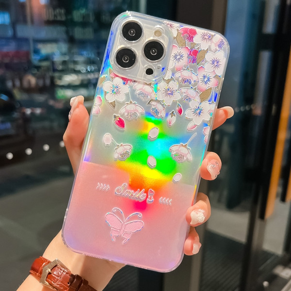 Laser Paper + Butterfly Pattern TPU Shockproof Protective Case