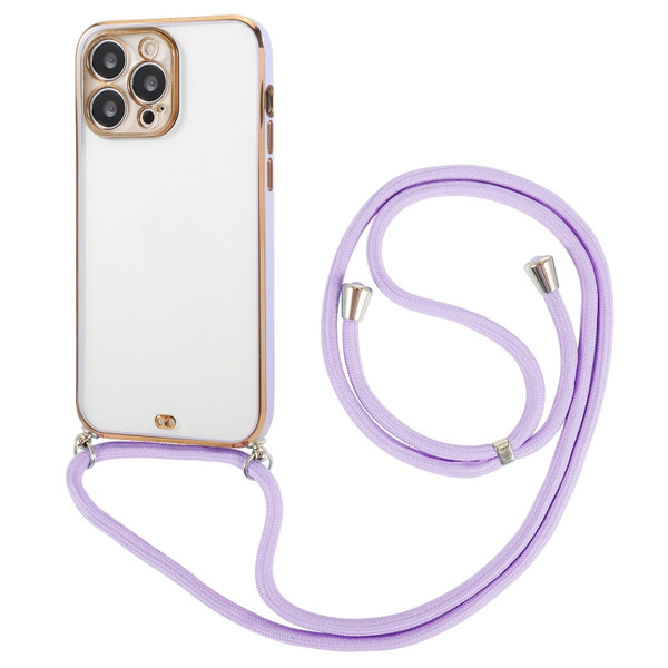 Electroplated Two-color TPU Phone Case with Lanyard