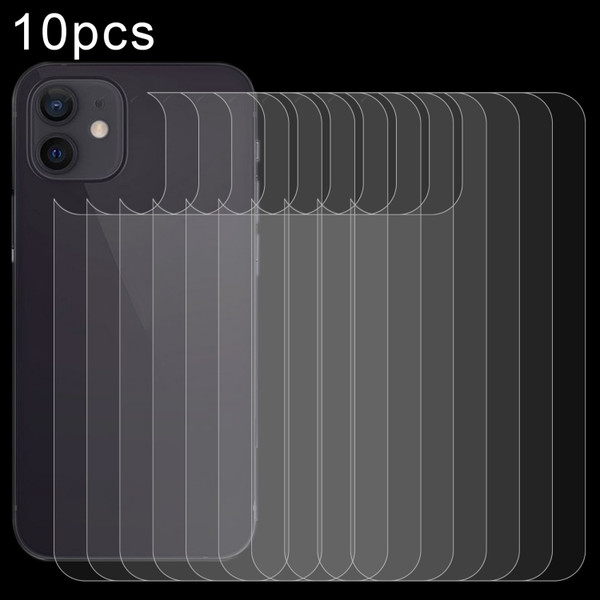 For iPhone 13 10pcs 9H 2.5D Half-screen Transparent Back Tempered Glass Film