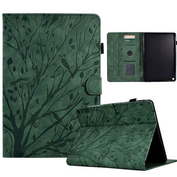 Fortune Tree Pressure Flower PU Tablet Case with Wake-up / Sleep Function