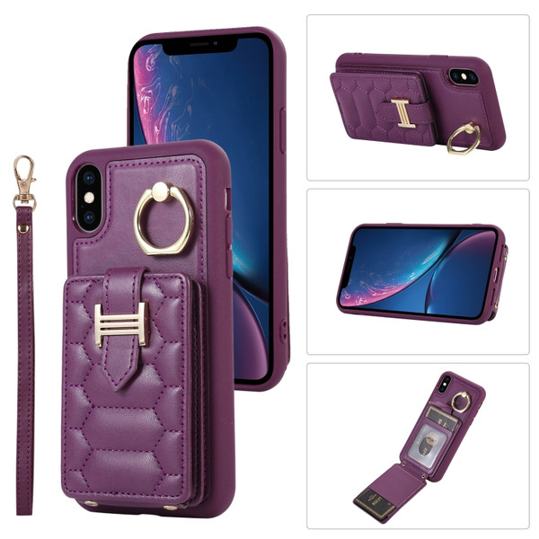 Vertical Card Bag Ring Holder Phone Case with Dual Lanyard