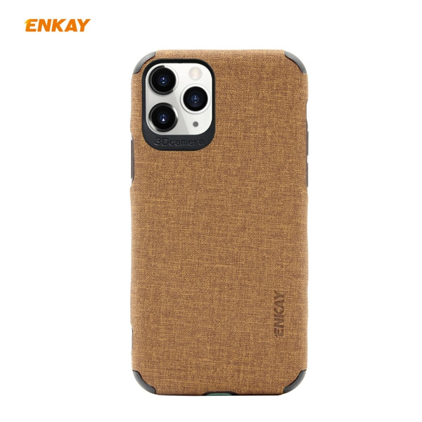 For iPhone 11 Pro Max ENKAY ENK-PC033 Business Series Denim Texture PU Leather + TPU Soft Slim Case Cover