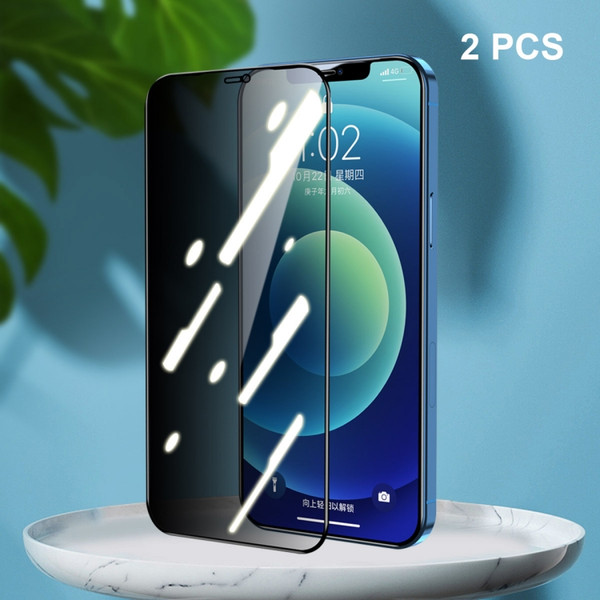 2 PCS ENKAY Hat-Prince Full Coverage 28 Degree Privacy Screen Protector Anti-spy Tempered Glass Film