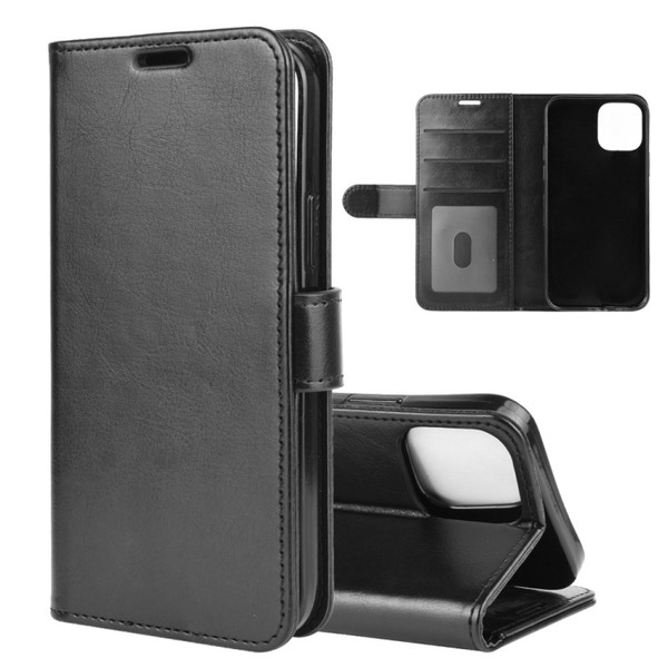 For iPhone 12 6.1 inch R64 Texture Single Horizontal Flip Protective Case with Holder & Card Slots & Wallet& Photo Frame