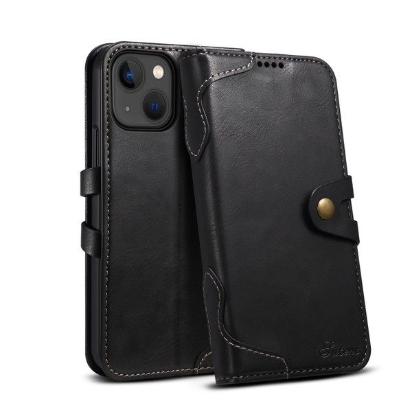 Suteni Calf Texture Buckle Wallet Leather Phone Case