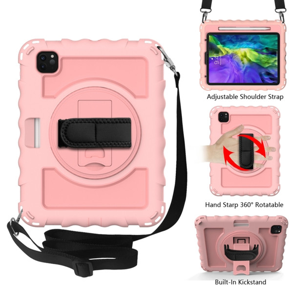 For iPad Pro 11 (2020) PC + Silicone Shockproof Combination Case with 360 Degree Rotating Holder & Handle