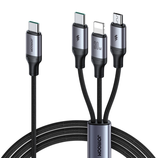 JOYROOM A21 30W Type-C to 8 Pin+Type-C+Micro USB 3 in 1 Charging Cable, Length: 1.5m