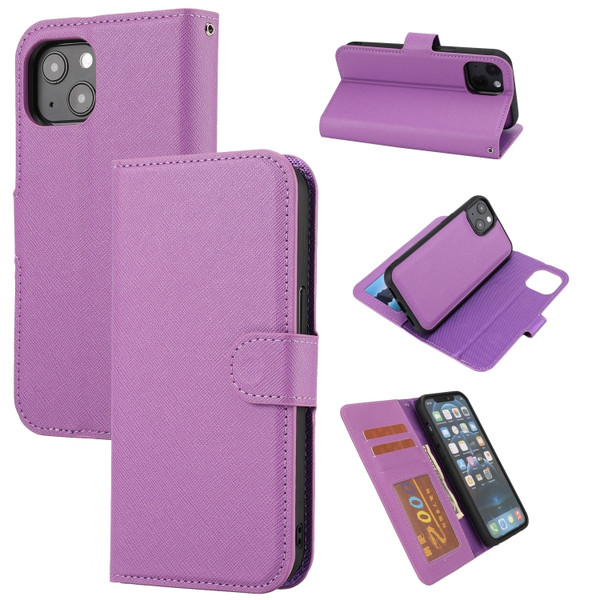 Cross Texture Detachable Horizontal Flip PU Leather Case