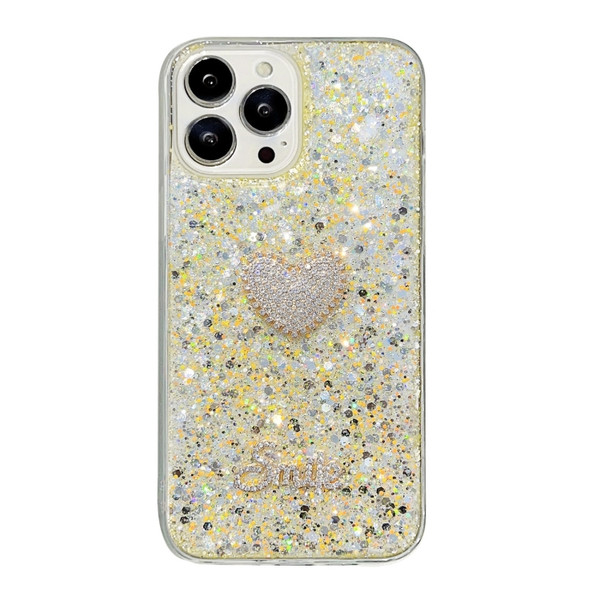 Starry Sequin Diamond Heart Epoxy TPU Phone Case