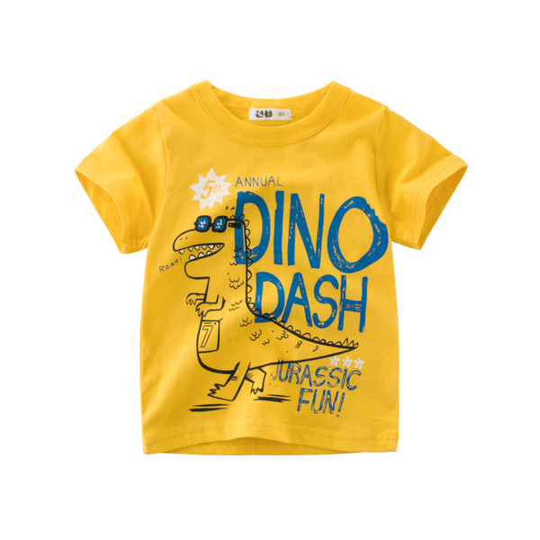 Boys short sleeved golden yellow graphic tee