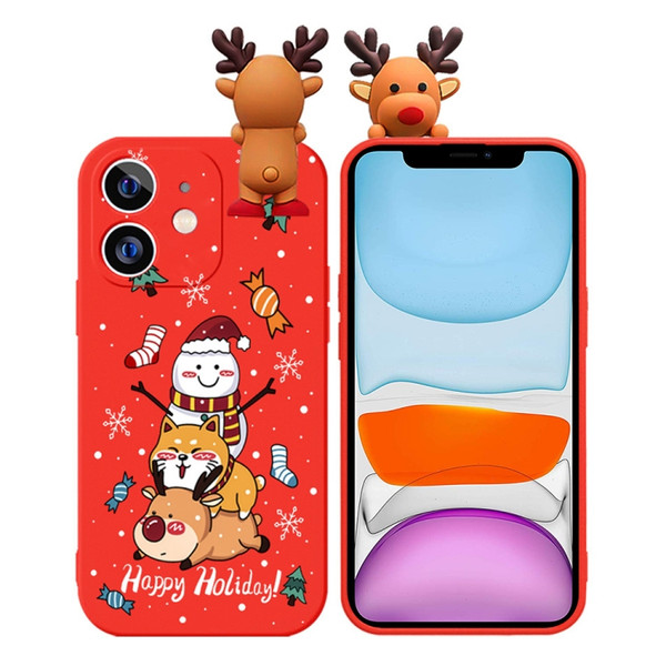 Colored Drawing Deer Relief Doll Soft TPU Phone Case