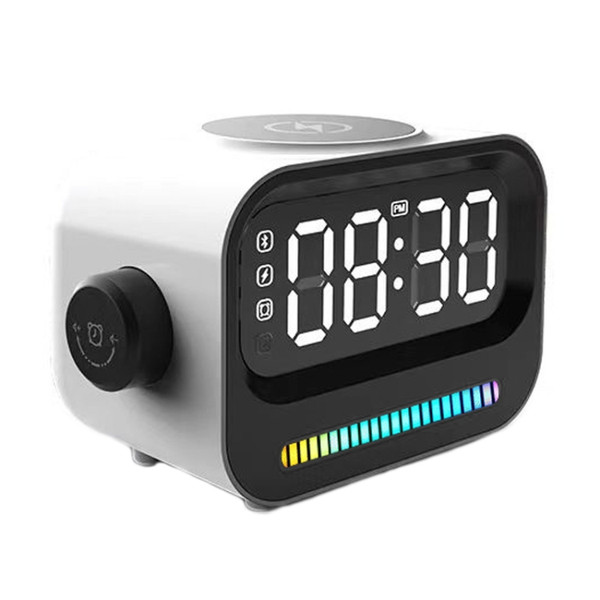 15W 3-In-1 Ambient Light Digital Display Clock Bluetooth Speaker Magnetic Wireless Charger