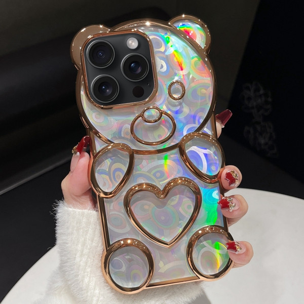 Bear Shape Electroplated Laser TPU Phone Case