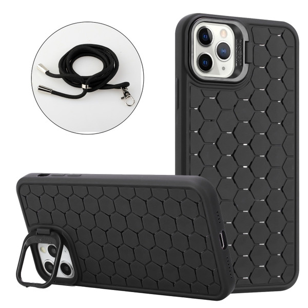 Honeycomb Radiating Lens Holder Magsafe Phone Case with Lanyard