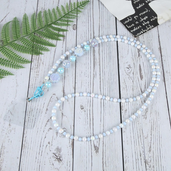 Two-color Beads Long Chain Crossbody Mobile Phone Lanyard