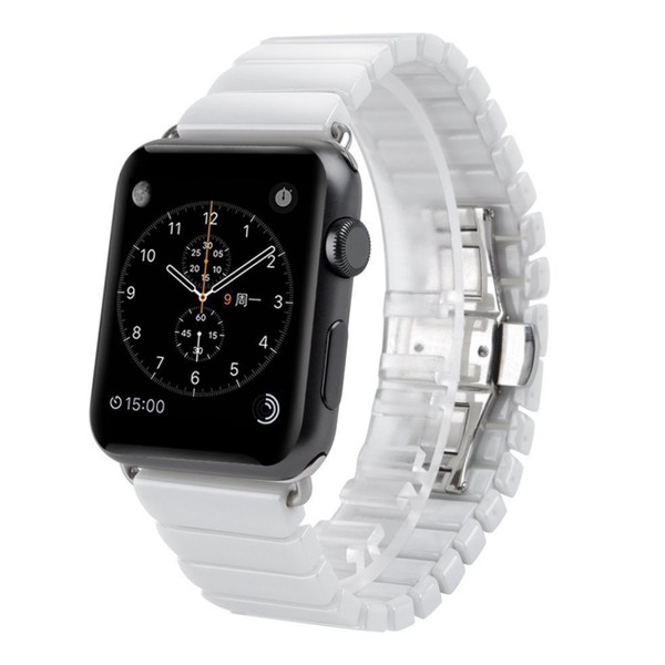 For Apple Watch Ultra 49mm / Series 8&7 45mm / SE 2&6&SE&5&4 44mm / 3&2&1 42mm Delicate Ceramics Wrist Watch Band