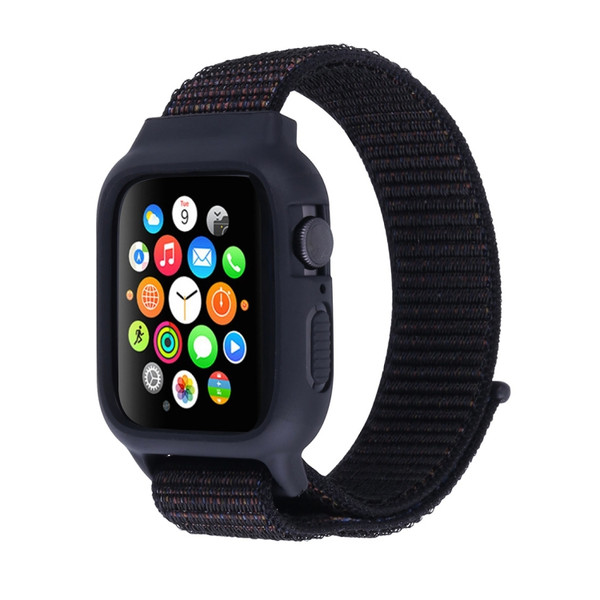 For Apple Watch Series 7 45mm / 6 & SE & 5 & 4 44mm / 3 & 2 & 1 42mm Nylon Watch Band with Hook and Loop Fastener