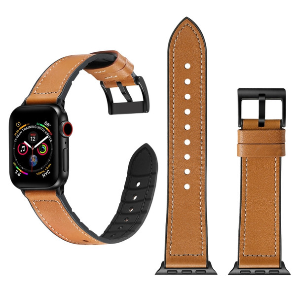 Solid Color TPU + Stainless Steel Watch Band for Apple Watch Series 3 & 2 & 1 38mm