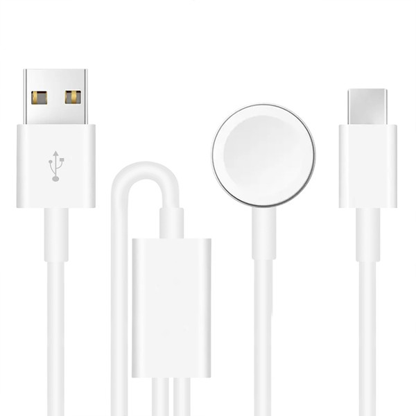 For Apple Watch Series & Phone with Type-C Port 2 in 1 USB Magnetic Charging Cable 3.93ft/1.2m