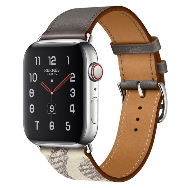 Silk Screen Pattern Leather Watchband
