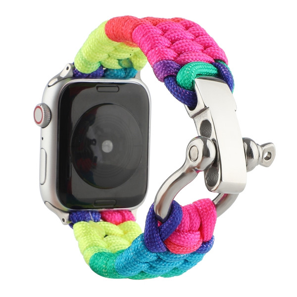 Umbrella Cord Rainbow Watchband For Apple Watch Series 6 & SE & 5 & 4 44mm / 3 & 2 & 1 42mm