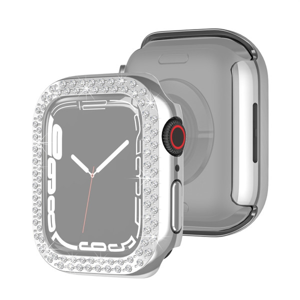 Electroplating PC Double Rows Diamond Protective Case For Apple Watch Series