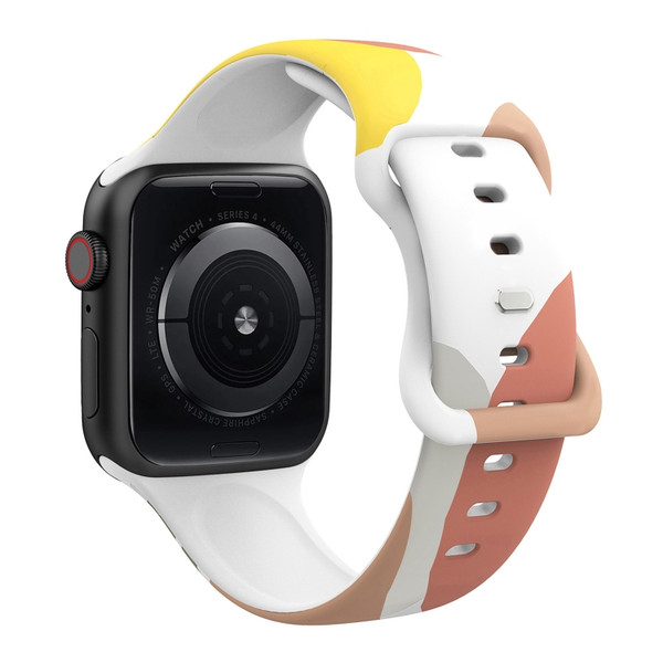 Morandi Series 8-buckle Silicone Strap Watchband For Apple Watch Series