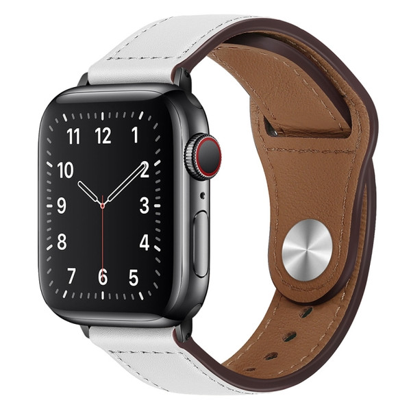 PU Leather Black Buckle Watch Band For Apple Watch Series