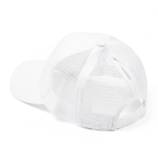Summer Cotton Mesh Opening Ponytail Hat Sunscreen Baseball Cap