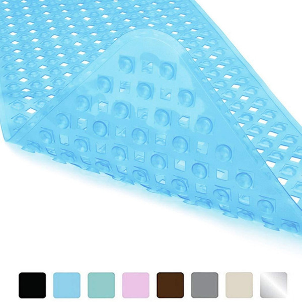 Non-slip Bath Mat Diamond Cut Bathtub Mats With Drain Holes And Suction Cup