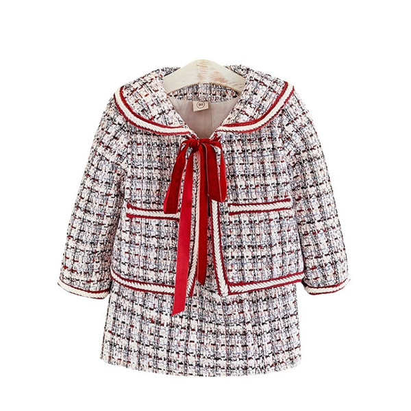 Children Xiaoxiang Style Two-piece Jacket And Skirt