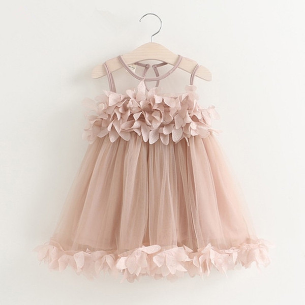 Summer Girls Mesh Lace Vest Dress Princess Dress