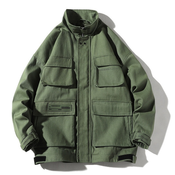 Trend Multi-pockets Top Loose Coat Simple Casual Jacket for Men